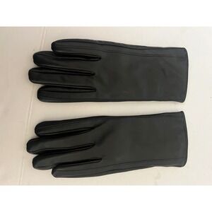 Downholme Mens Black Leather Gloves Cashmere Lined Winter Dress Gloves